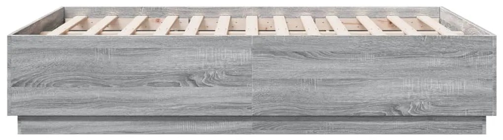 Estrutura cama 140x190 cm derivados de madeira cinzento sonoma