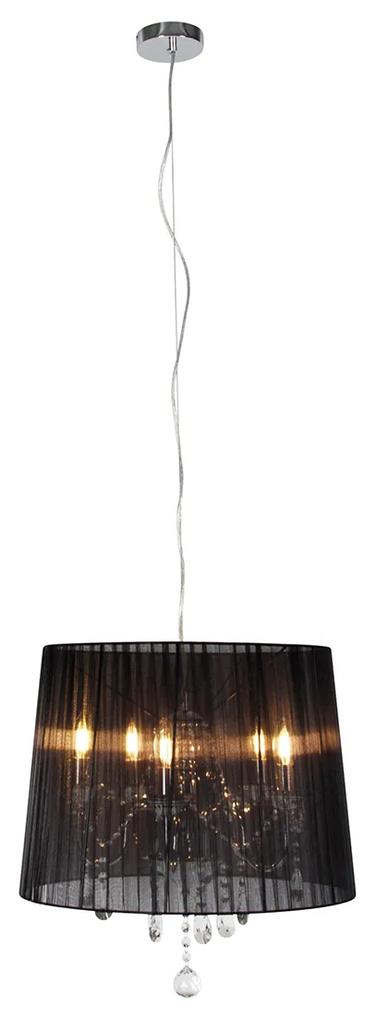 Candelabro cromado preto 50 cm 5 luzes - Ann-Kathrin Clássico / Antigo,Country / Rústico,Moderno