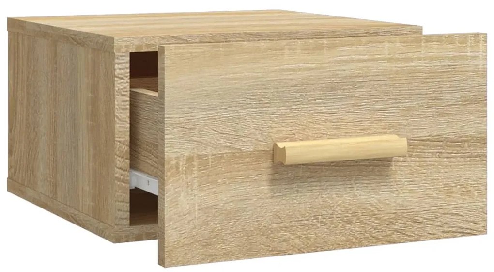 Mesa de cabeceira montagem na parede 35x35x20 cm cor sonoma
