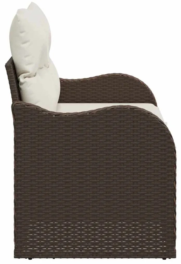Sofá de jardim 2 lugares vidaXL com almofadas em rattan sintético cast