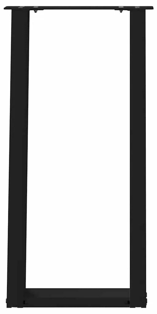 Pés de mesa de console em forma de U, 2 peças, preto, 38x(72-73) cm, a