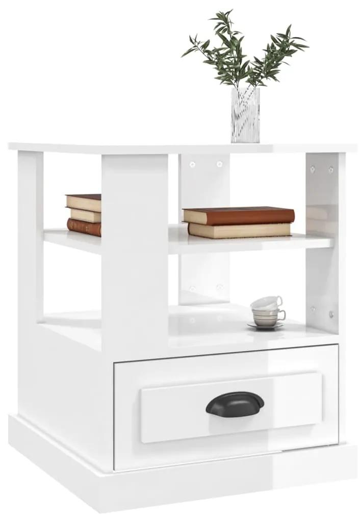 Mesa de apoio 50x50x60 cm derivados de madeira branco brilhante