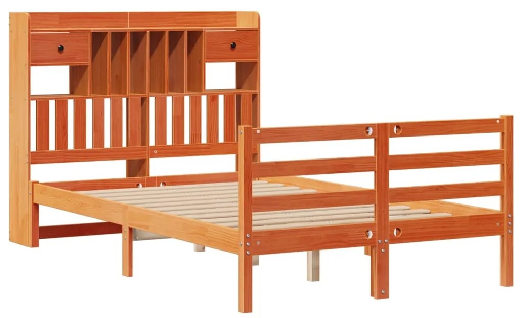 Cama com estante sem colchão 135x190 cm pinho maciço