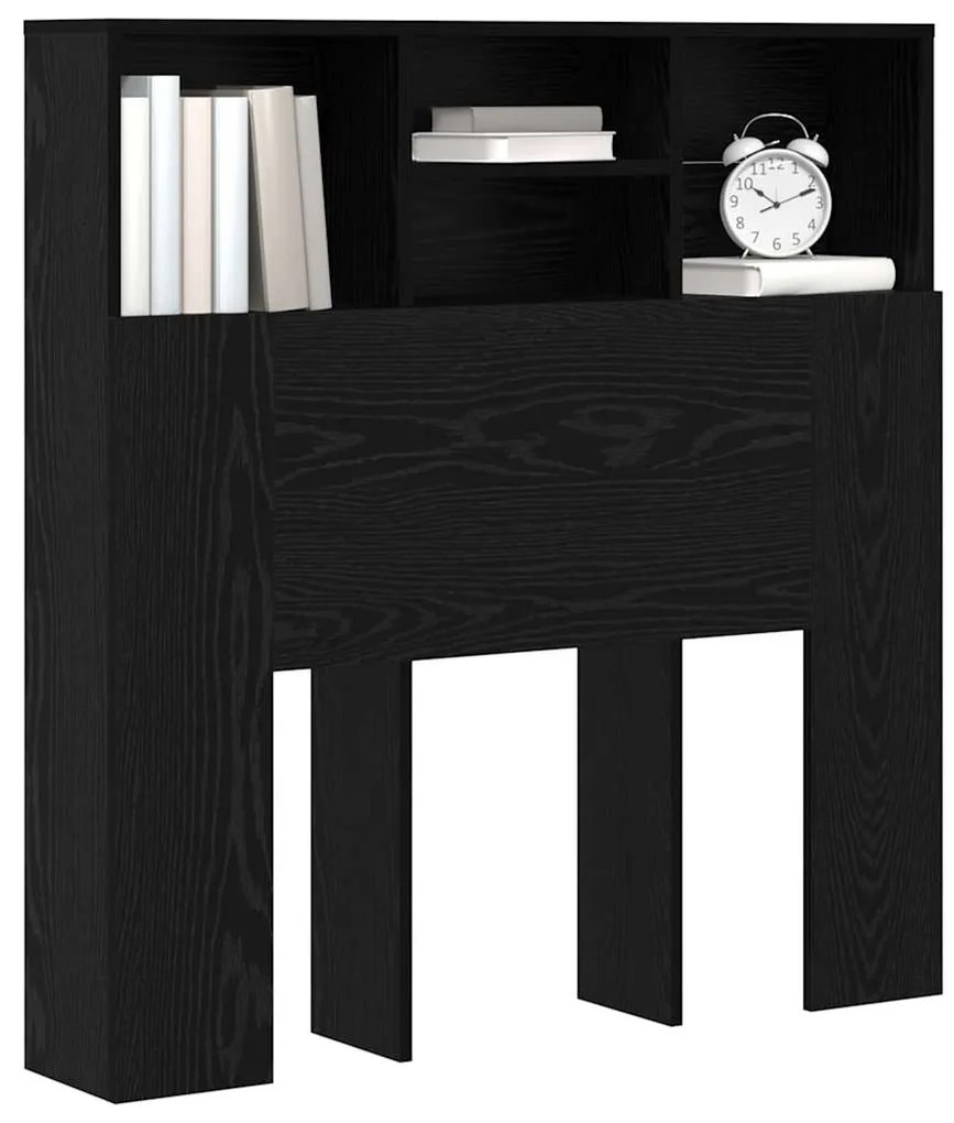 Cabeceira com Armário Carvalho preto 100 x 19 x 103.5 cm