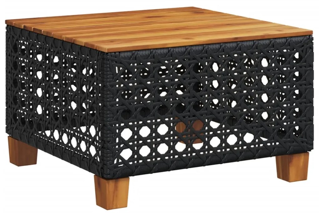 10 pcs conjunto sofás de jardim c/ almofadões vime PE preto