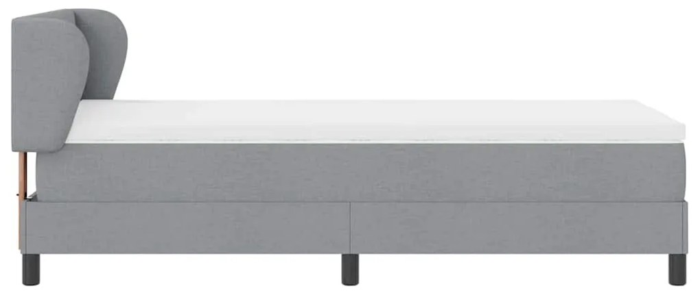 Cama Box Spring com Colchão VidaXL Cinza Claro 80x200 cm Tecido