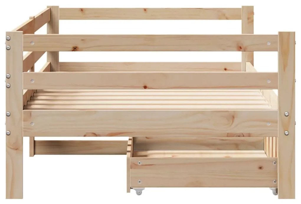 Sofá-cama com gavetas 80x200 cm madeira de pinho maciça