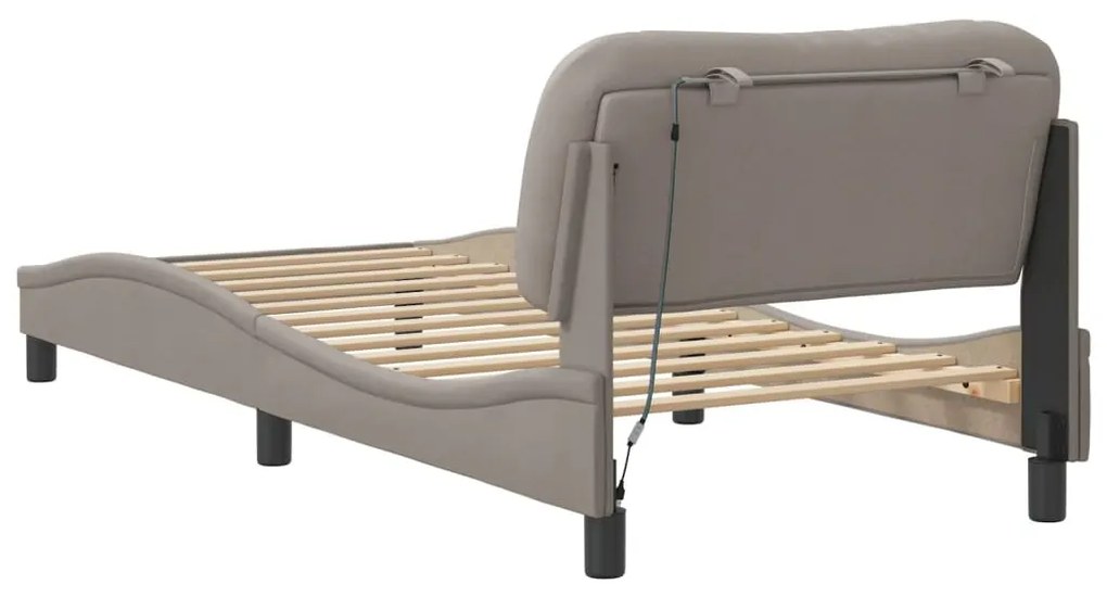 Estrutura de cama com LED sem colchão 80x200 cm tecido