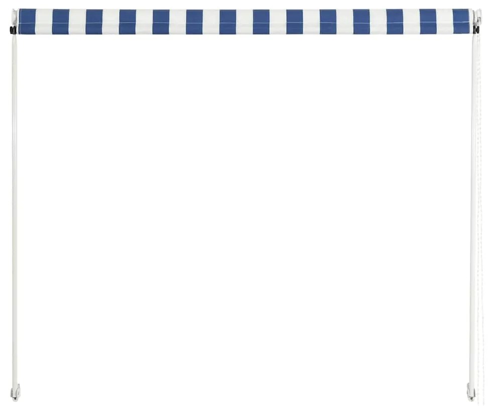 Toldo retrátil 150x150 cm azul e branco