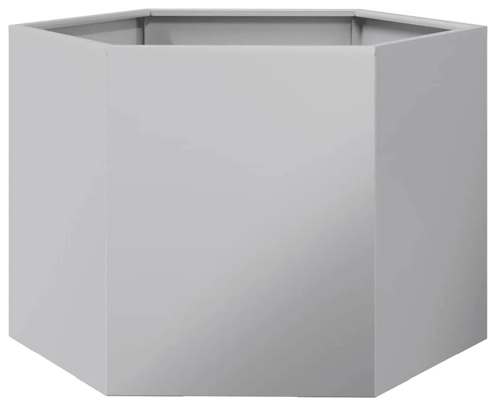 Vaso/floreira de jardim hexagonal 69x60x45 cm aço galvanizado