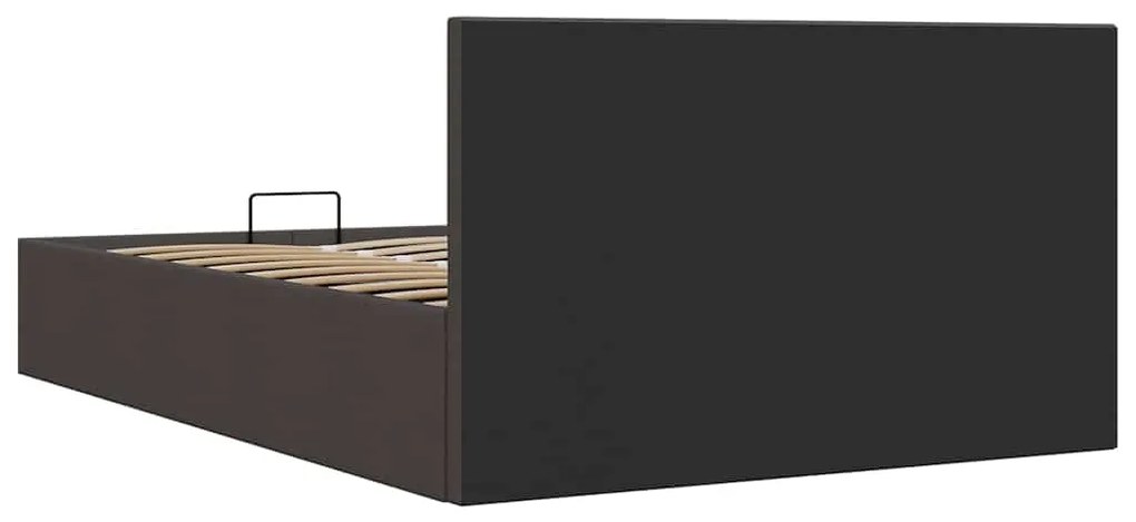 Cama hidráulica c/ arrumação 140x200cm tecido cinzento-escuro