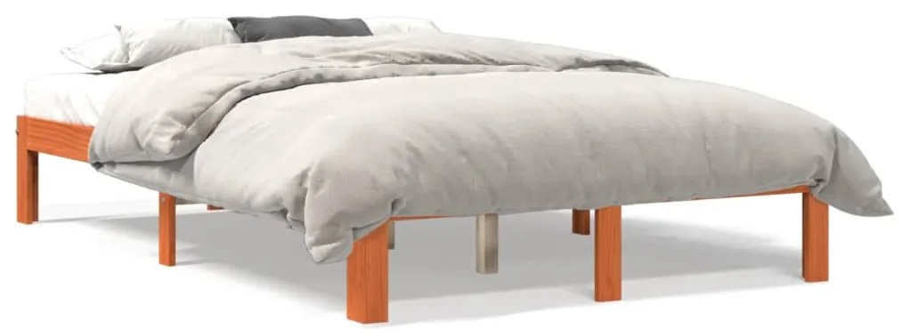 vidaXL Cama sem colchão 120x200 cm madeira pinho maciça castanho-mel