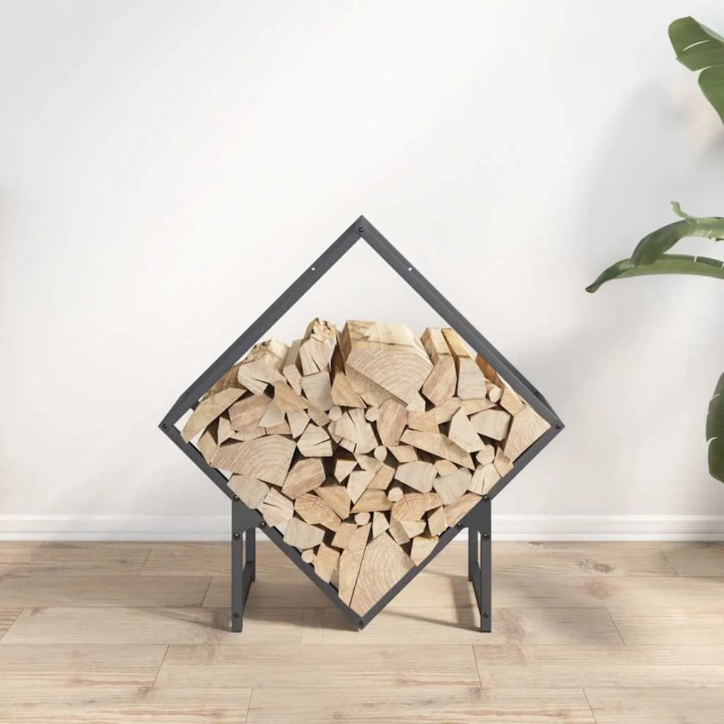 Suporte para lenha 60x25x60 cm aço laminado a frio antracite