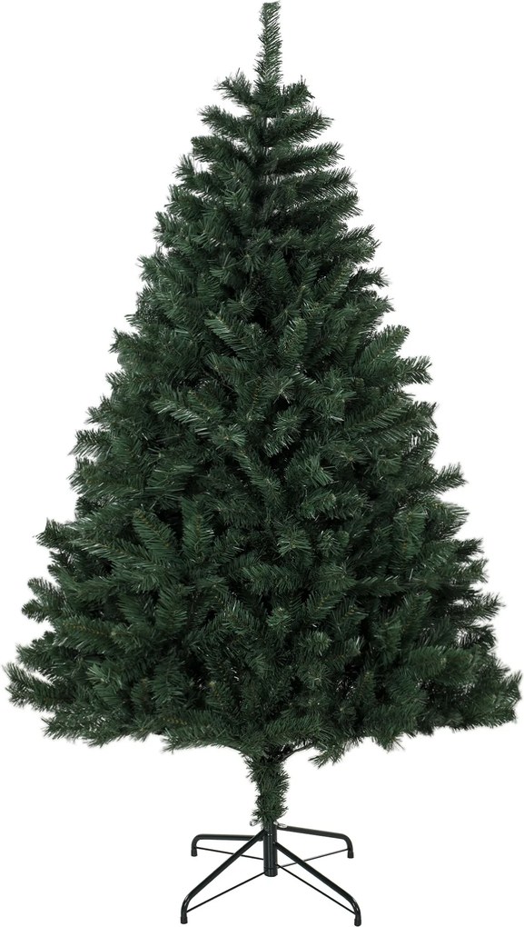 HOMCOM Árvore de Natal 180 cm Artificial com 820 Ramos Retardantes de Chama, Base em Aço Dobrável, Verde | Aosom Portugal