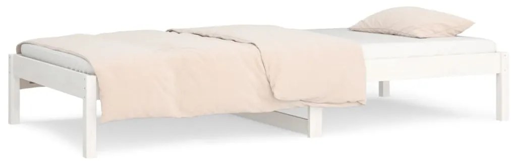 Sofá-cama sem colchão 90x200 cm madeira de pinho maciça branco