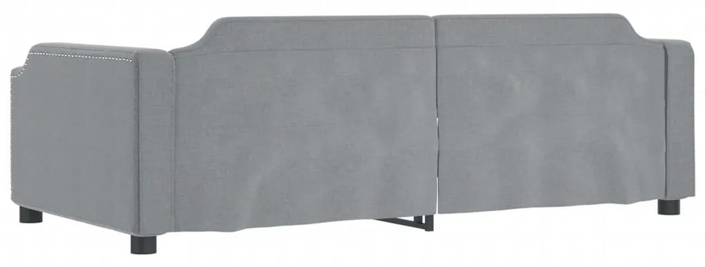 Sofá-cama 80x200 cm tecido cinzento-claro