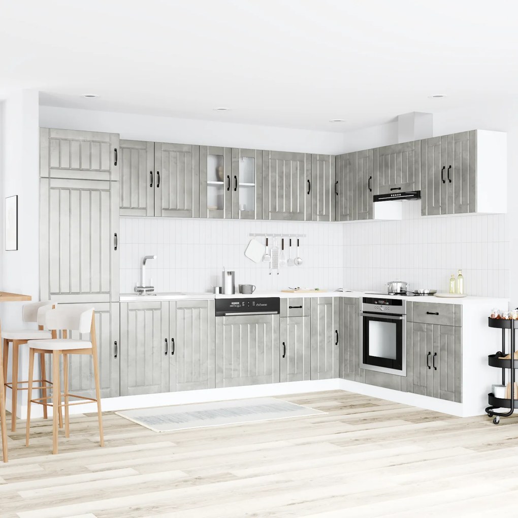 vidaXL Armário de Cozinha Lucca 2 pcs Cinzeto 80 x 46 x 81.5 cm