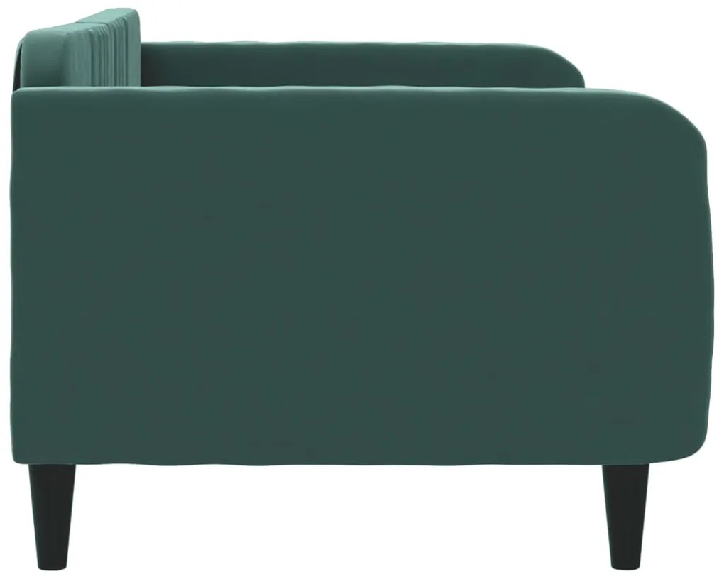 Sofá-cama 100x200 cm veludo verde-escuro