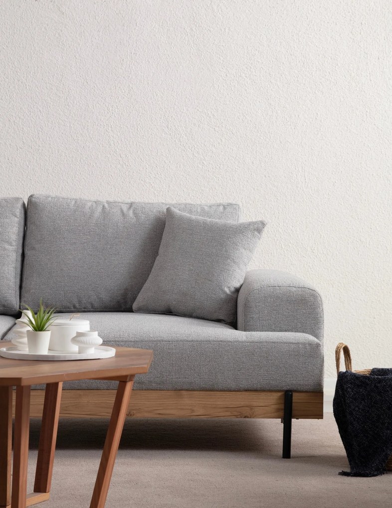 Sofá de 3 Lugares Eti – Cinzento – 220x98x78 cm