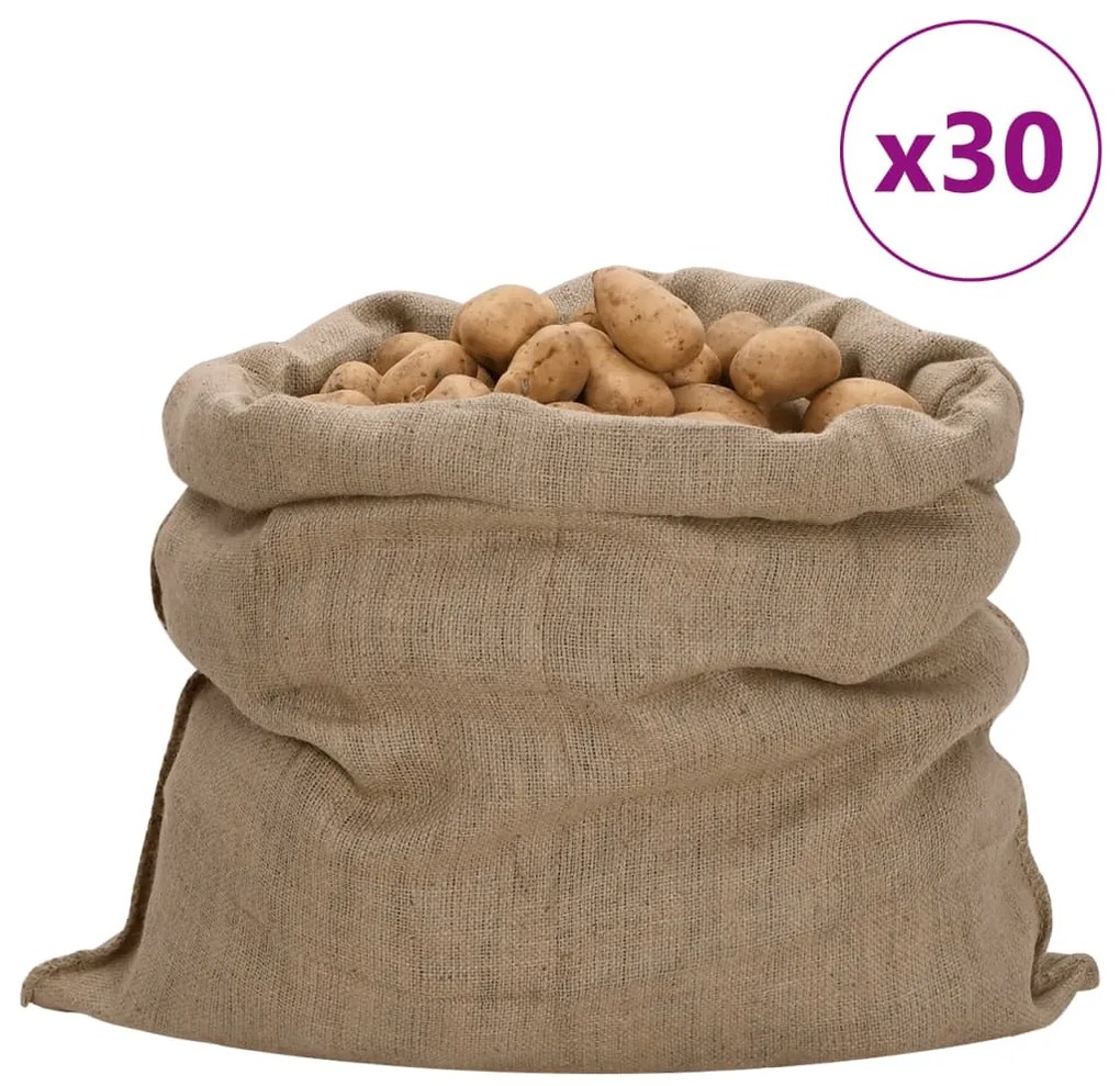 vidaXL Sacos de juta 30 pcs 100x110 cm 100% juta 340 gsm