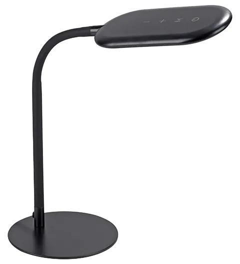 Candeeiro de mesa moderno preto regulável com LED - Kiril Moderno