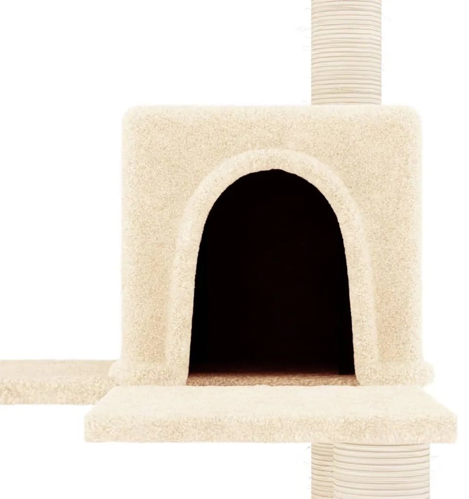 Árvore para gatos c/ postes arranhadores sisal 153 cm cor creme