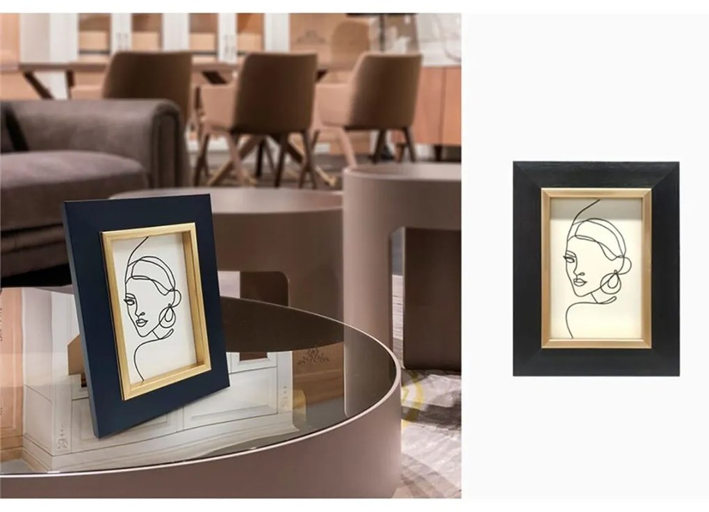 Moldura Preto e Dourado - 15*20.1 cm