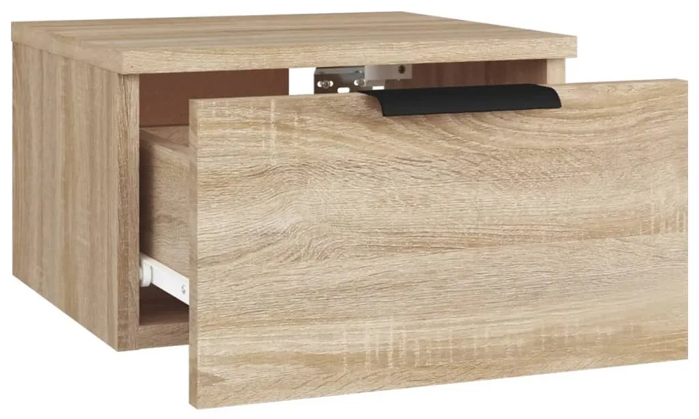 Mesa de cabeceira montagem na parede 34x30x20 cm cor sonoma