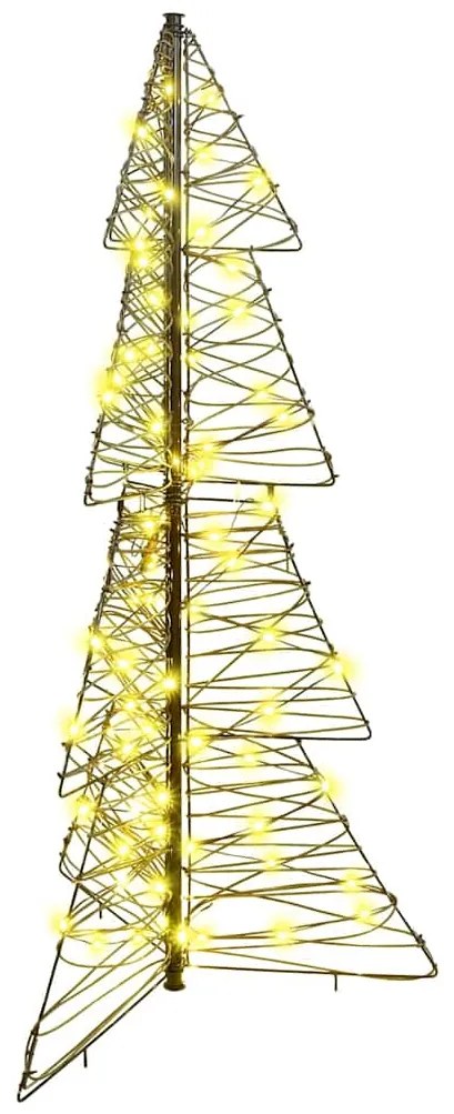 vidaXL Árvore de Natal com 100 LEDs Branco quente 120 cm Vime