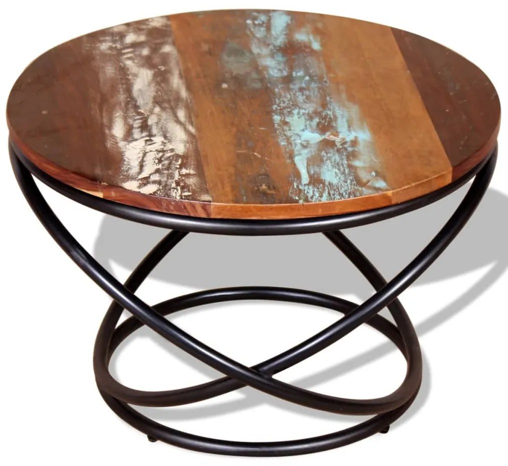 Mesa de centro 60x60x40 cm madeira reciclada maciça