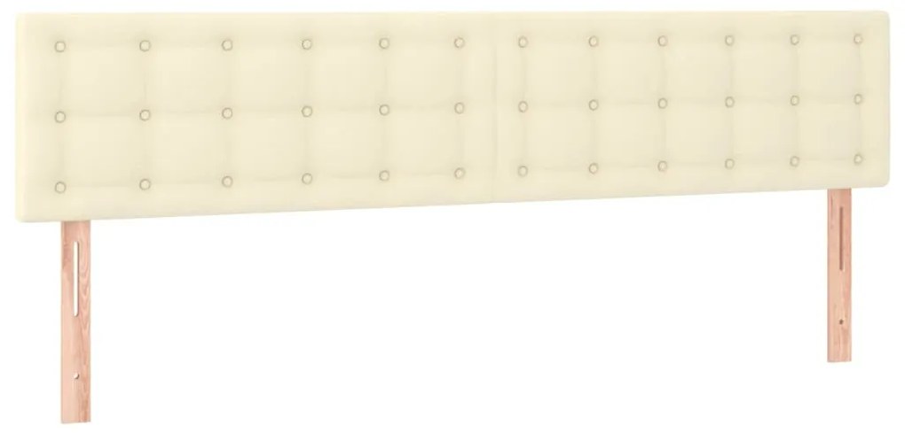 Cabeceira de cama c/ LED 160x5x78/88 cm couro artificial creme