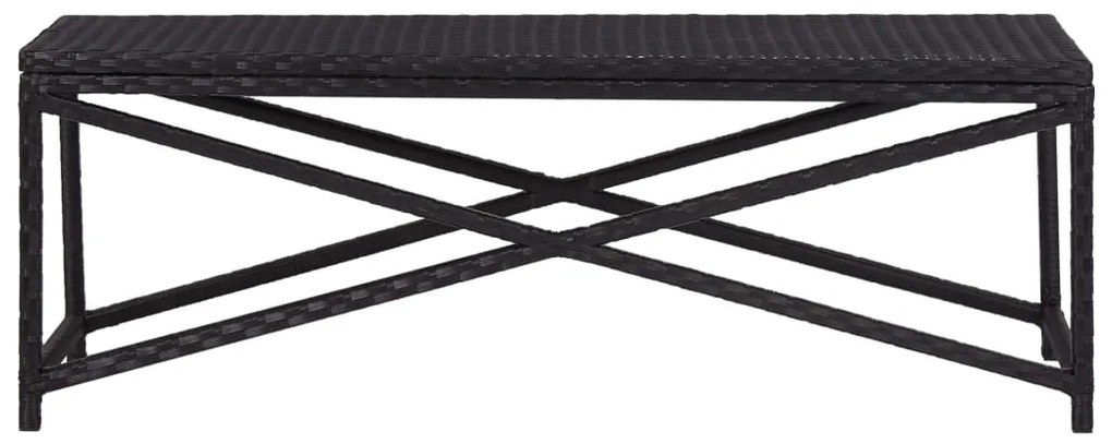 Banco de jardim 120 cm vime PE preto
