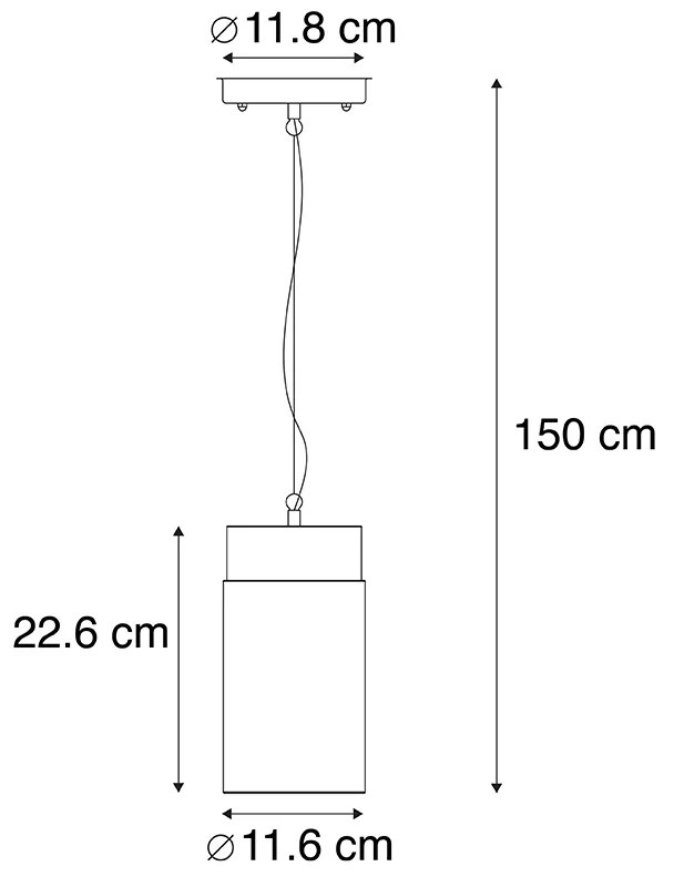 Candeeiro suspenso moderno preto IP44 - Jarra Moderno