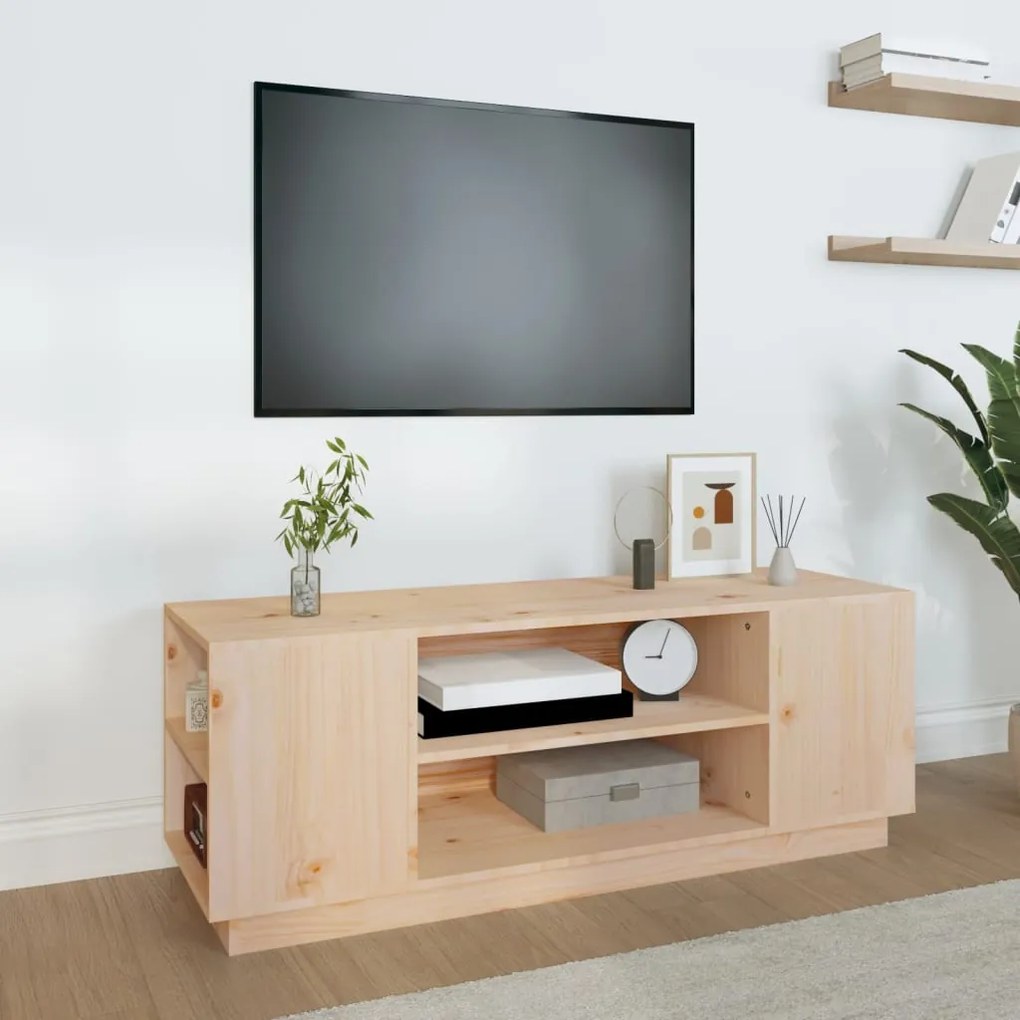 vidaXL Móvel de TV 110x35x40,5 cm madeira de pinho maciça