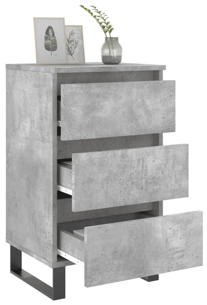 Mesas de cabeceira 2 pcs derivados madeira cinza cimento