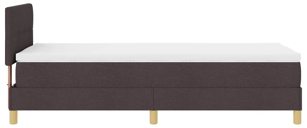 Cama Box Spring com Colchão Castanho 80x200 cm Tecido