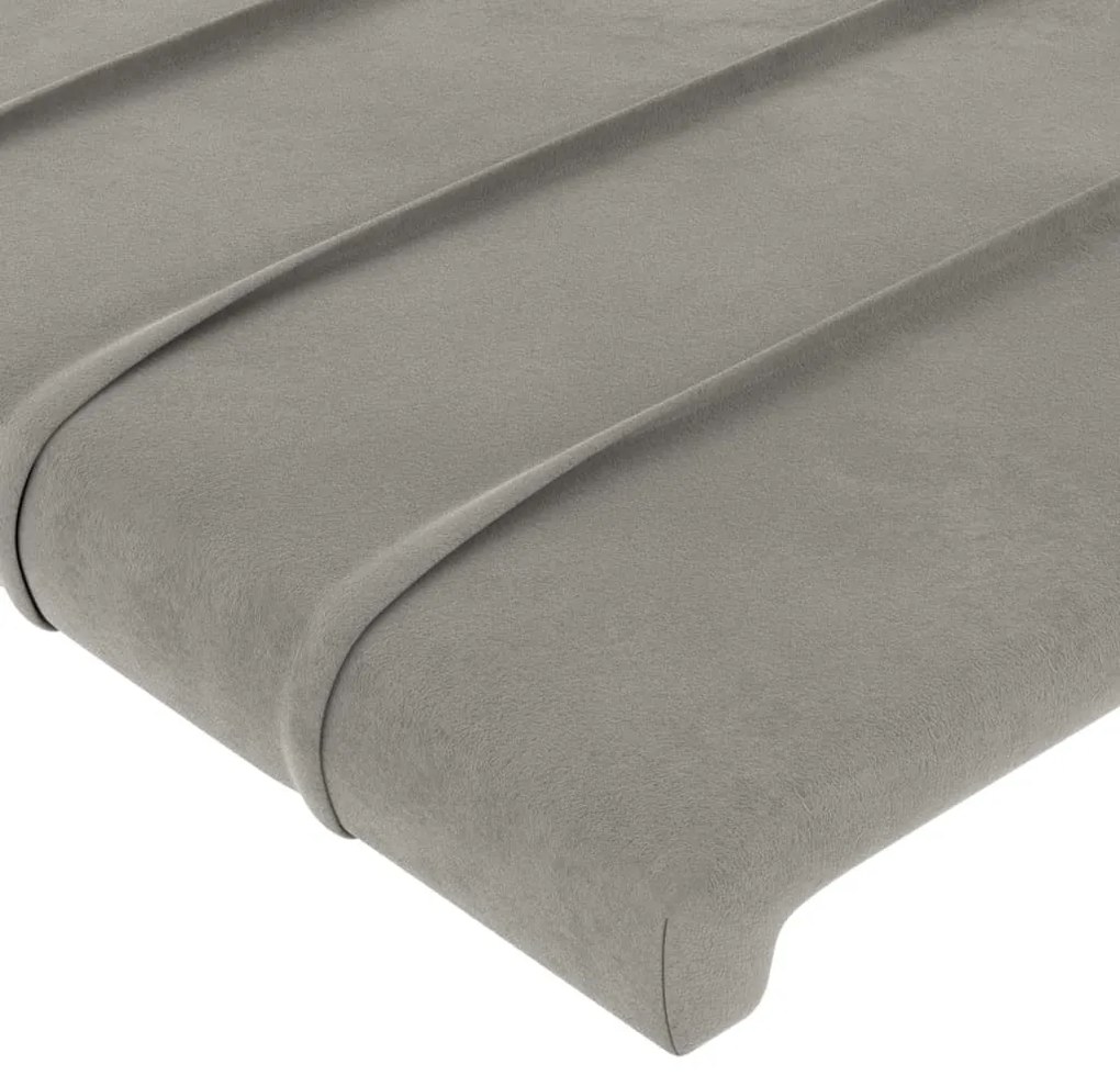 Estrutura de cama sem colchão 120x200 cm veludo cinzento-claro