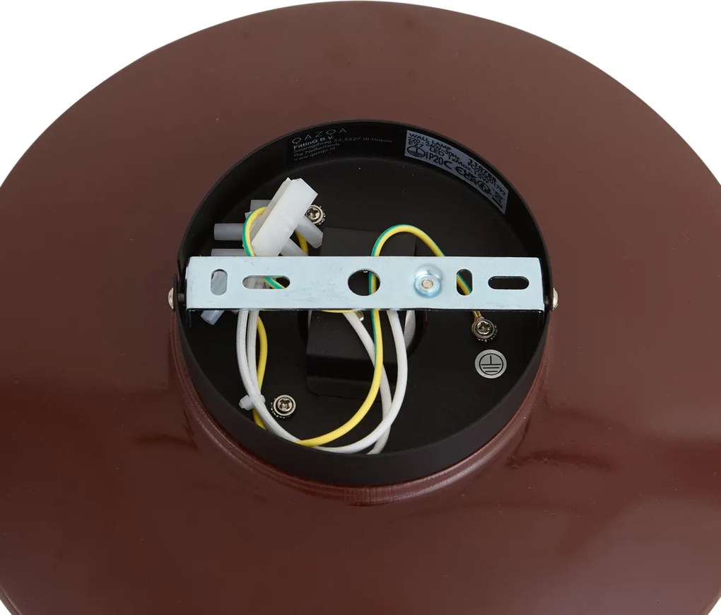 Candeeiro de Teto Retro Castanho com Vidro Opalino - Lila