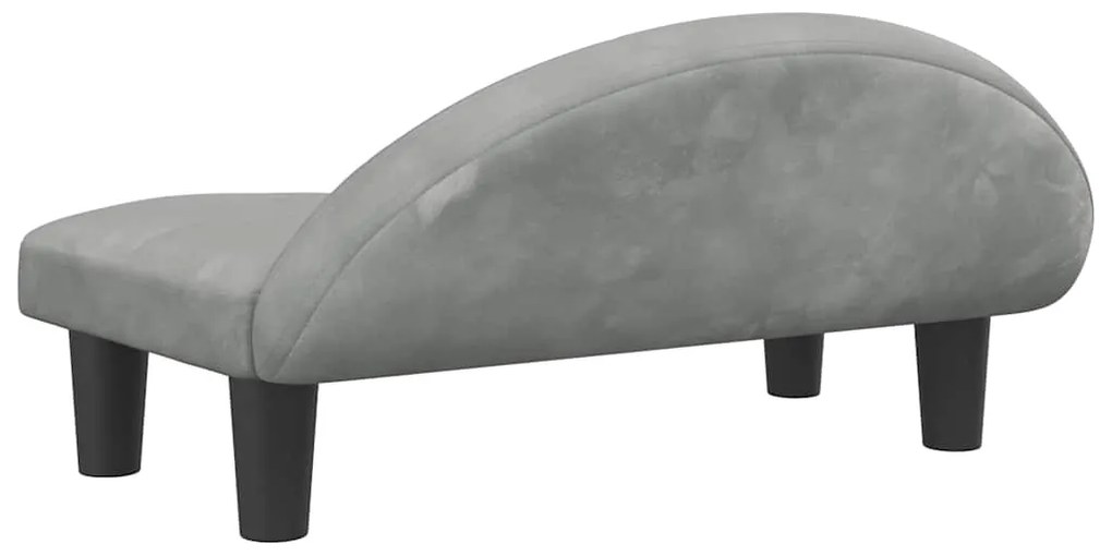 Cama para cães 70x52x30 cm veludo cinzento-claro
