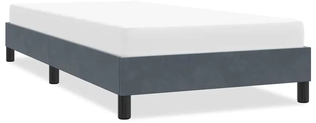Estrutura de cama sem colchão 80x210 cm veludo cinzento-escuro
