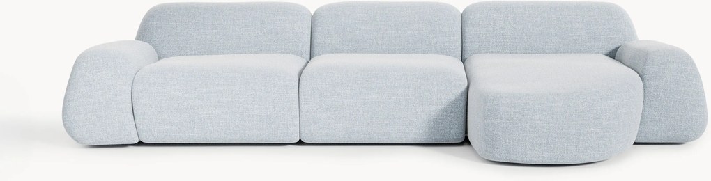 Sofá de canto modular em bouclé Wolke (4 lugares)