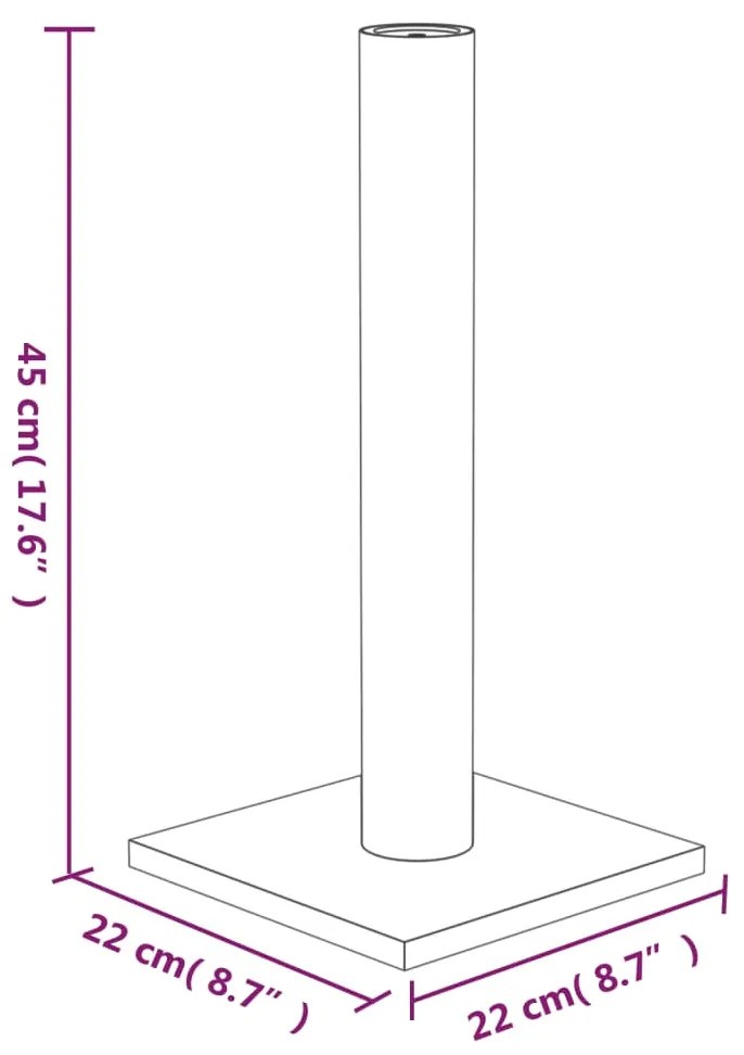 Poste arranhador para gatos 22x22x45 cm cinza-claro