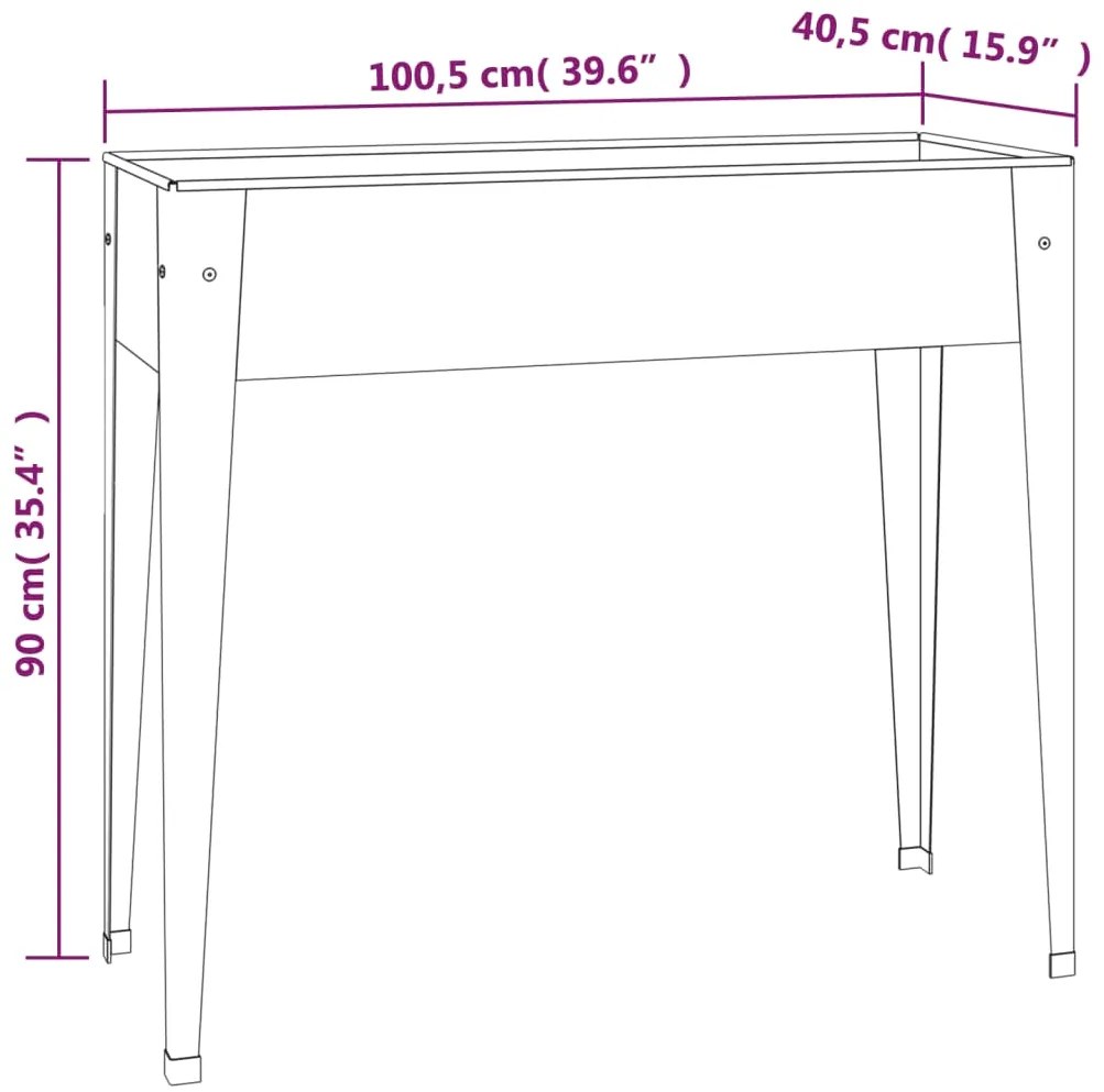 Vaso/floreira de jardim 100,5x40,5x90 cm aço galvanizado