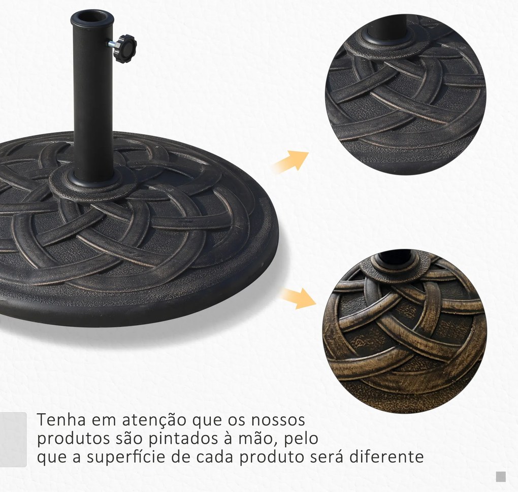 Base para Chapéu de Sol Suporte para Chapéu de Sol de Resina para Jard