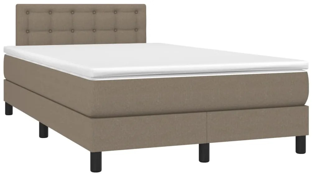 Cama box spring colchão/LED 120x190cm tecido cinza-acastanhado