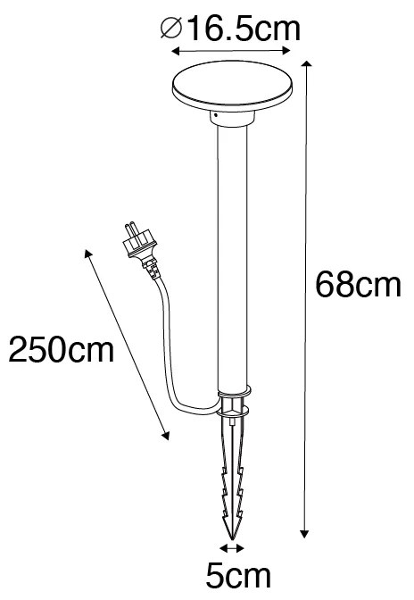 Foco de jardim moderno preto com LED IP54 - Skyf Moderno