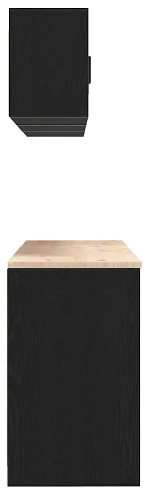 Armários de garagem 6 pcs derivados de madeira preto