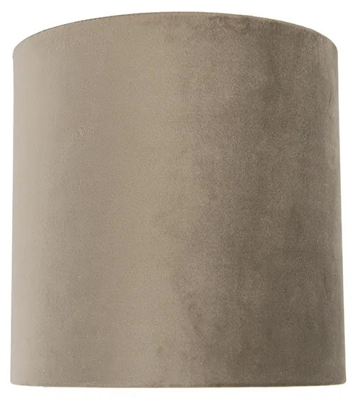 Abajur de veludo Taupe 20/20/20 com interior dourado