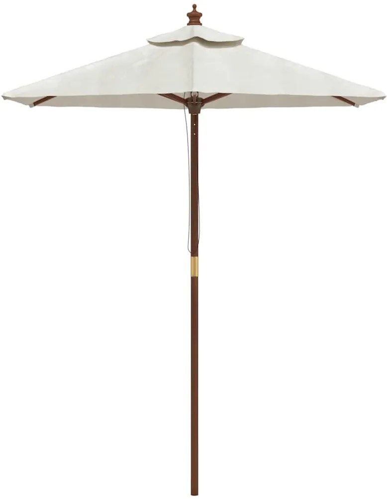 Guarda-sol de jardim com poste de madeira 196x231 cm cor areia