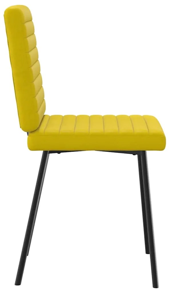 Cadeiras de jantar 2 pcs veludo amarelo